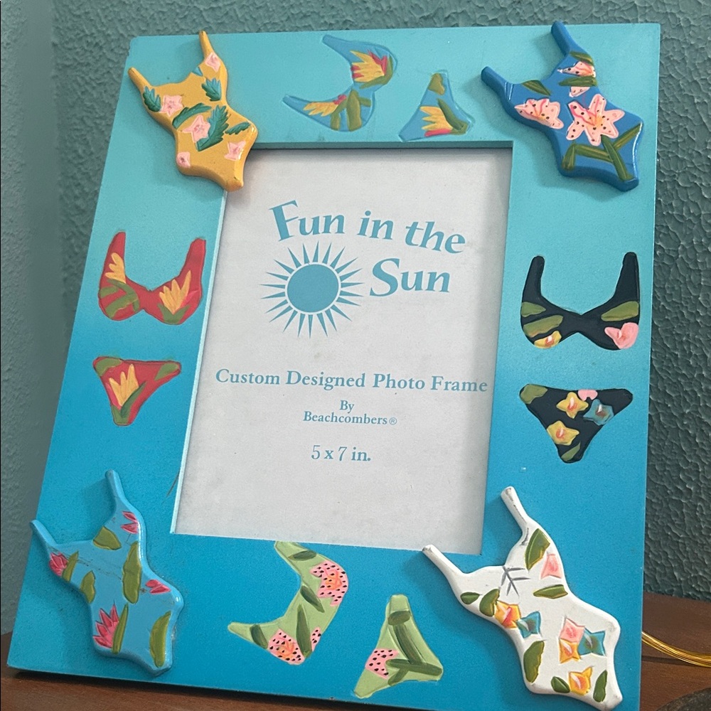Blue and Multicolor Decorative Picture Frame